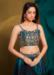 Picture of Good Looking Crepe & Silk Teal Lehenga Choli