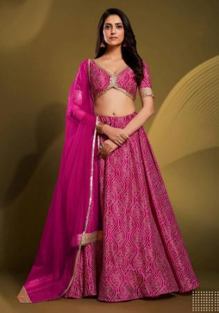 Picture of Crepe & Silk Medium Violet Red Lehenga Choli