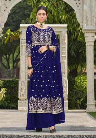 Picture of Georgette Midnight Blue Anarkali Salwar Kameez