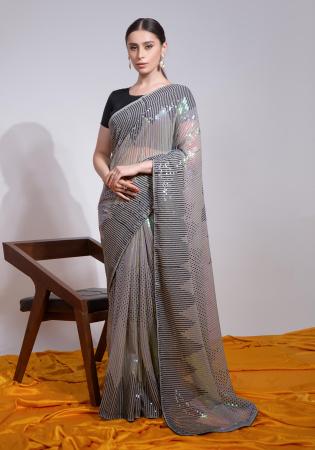 Picture of Grand Georgette Silver Saree