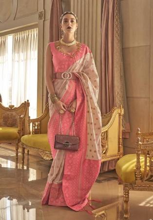 Picture of Beautiful Silk Dark Salmon Saree