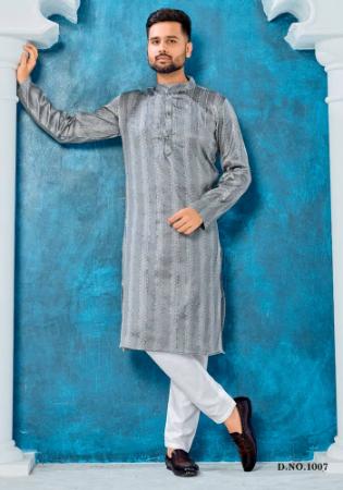 Picture of Stunning Silk Slate Grey Kurtas