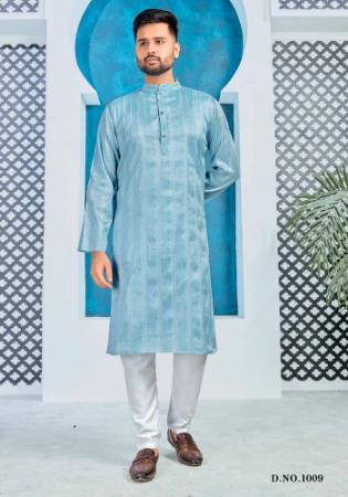 Picture of Enticing Silk Cadet Blue Kurtas