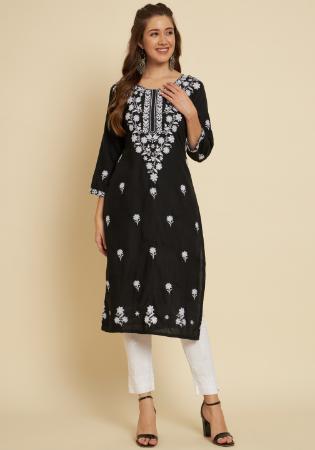 Picture of Beautiful Cotton Black Kurtis & Tunic