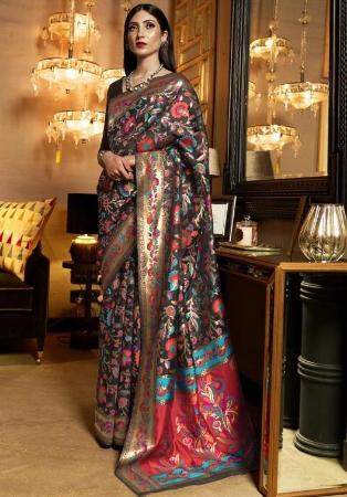 Picture of Superb Silk Grey Saree