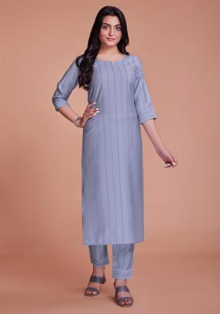 Picture of Well Formed Organza Light Slate Grey Kurtis & Tunic