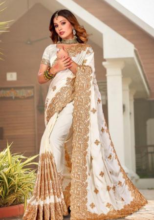 Picture of Graceful Satin Ivory Saree