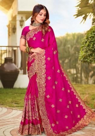 Picture of Superb Satin Deep Pink Saree