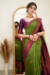 Picture of Stunning Silk Dark Khaki Saree