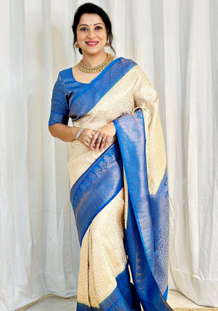 Picture of Graceful Silk Beige Saree