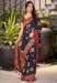 Picture of Fine Cotton & Silk Navy Blue Saree