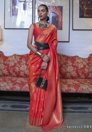 Picture of Good Looking Silk Light Salmon Saree