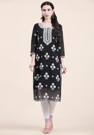 Picture of Exquisite Georgette Black Kurtis & Tunic