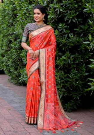 Picture of Beautiful Silk Tomato Saree