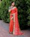 Picture of Beautiful Silk Tomato Saree