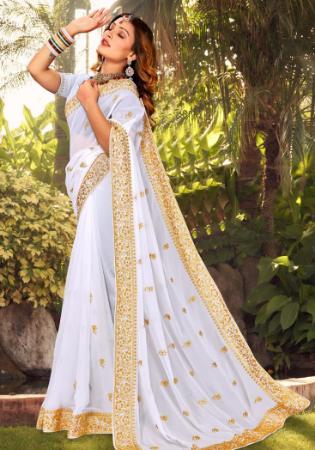 Picture of Statuesque Georgette White Saree