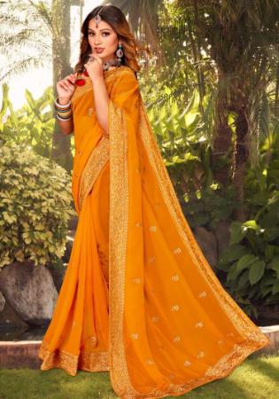 Picture of Exquisite Georgette Dark Orange Saree