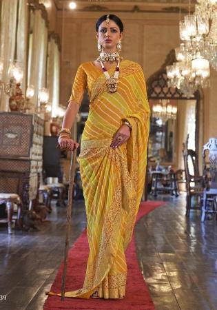 Picture of Good Looking Georgette Dark Golden Rod Saree