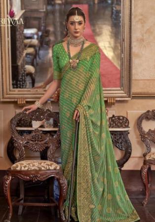 Picture of Marvelous Georgette Dark Olive Green Saree