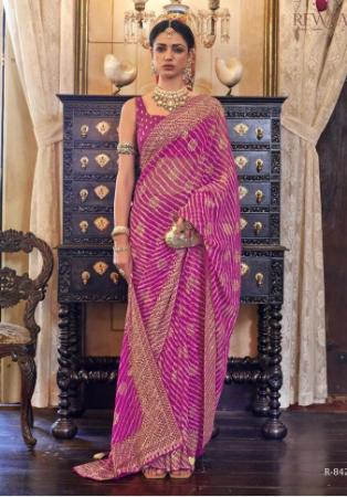 Picture of Graceful Georgette Medium Violet Red Saree