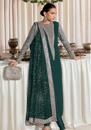 Picture of Georgette Dark Slate Grey Anarkali Salwar Kameez