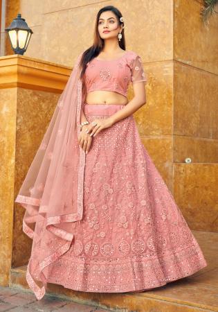 Picture of Marvelous Chiffon Pale Violet Red Lehenga Choli