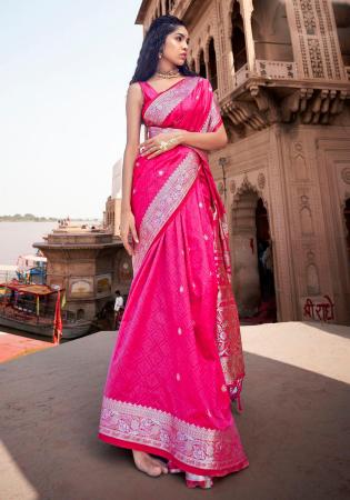 Picture of Lovely Silk Deep Pink Saree