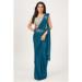 Picture of Well Formed Lycra Teal Saree