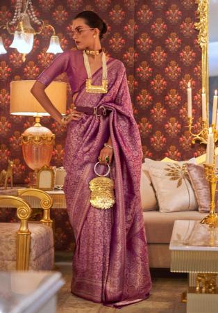 Picture of Well Formed Silk Violet Saree