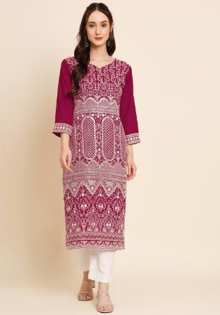 Picture of Splendid Crepe Maroon Kurtis & Tunic