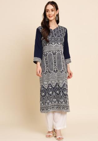 Picture of Gorgeous Crepe Dark Slate Grey Kurtis & Tunic