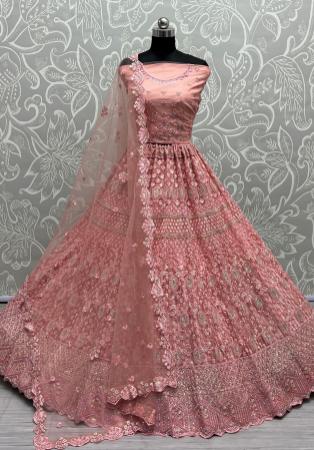 Picture of Nice Net Rosy Brown Lehenga Choli