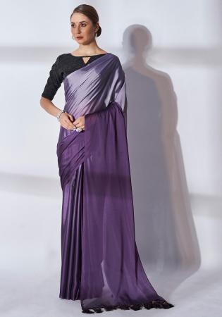 Picture of Grand Georgette & Organza Purple Saree