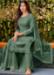 Picture of Georgette Dark Sea Green Straight Cut Salwar Kameez