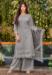 Picture of Georgette Dark Grey Straight Cut Salwar Kameez