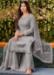 Picture of Georgette Dark Grey Straight Cut Salwar Kameez