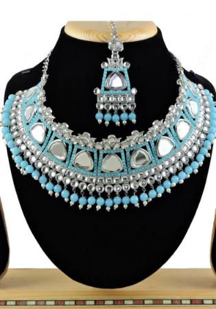 Picture of Beautiful Steel Blue Necklace Set