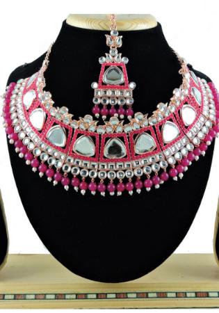 Picture of Admirable Hot Pink Necklace Set