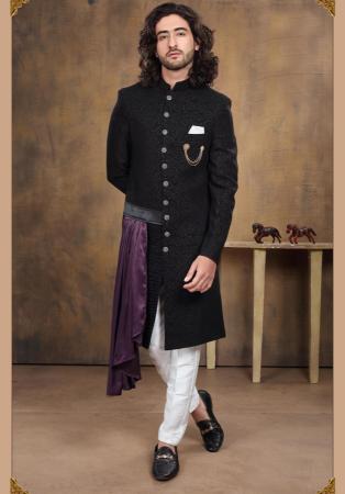 Picture of Splendid Silk Black Indo Western