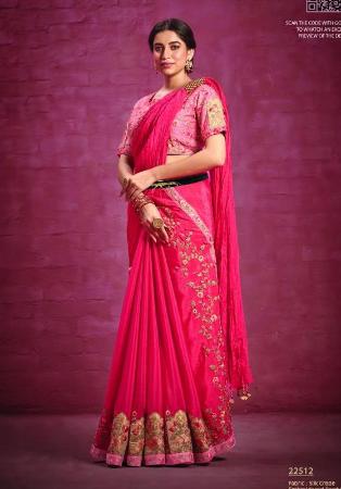 Picture of Well Formed Georgette & Silk Crimson Saree