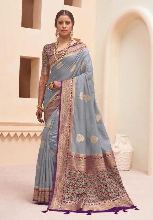 Picture of Charming Silk Light Slate Grey Saree