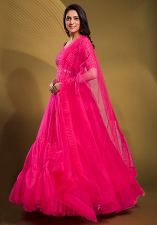 Picture of Resplendent Crepe & Silk Deep Pink Lehenga Choli