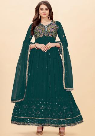 Picture of Georgette Midnight Blue Anarkali Salwar Kameez