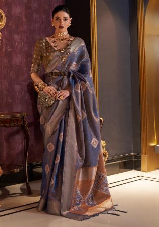 Picture of Nice Silk Dark Slate Blue Saree