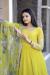 Picture of Well Formed Georgette Yellow Green Readymade Gown