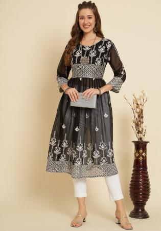 Picture of Comely Georgette Black Kurtis & Tunic