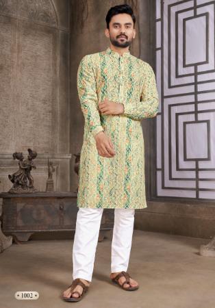 Picture of Stunning Cotton Dark Sea Green Kurtas