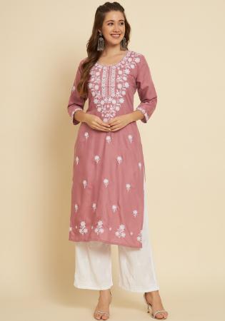 Picture of Superb Cotton Rosy Brown Kurtis & Tunic