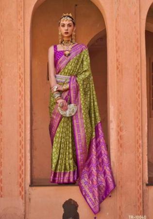 Picture of Sightly Silk Olive Drab Saree