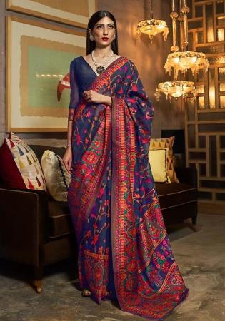 Picture of Beauteous Silk Dark Slate Blue Saree